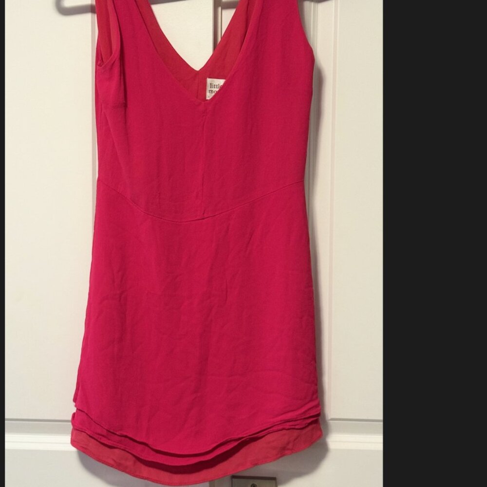 Little Moon Hot Pink Sleeveless V-Neck Dress Size Small